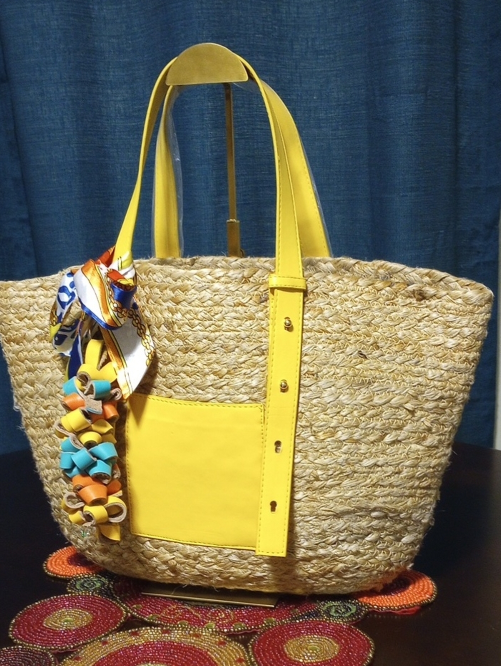 🧨New Straw Bag w/Charm - Picture 4 of 16